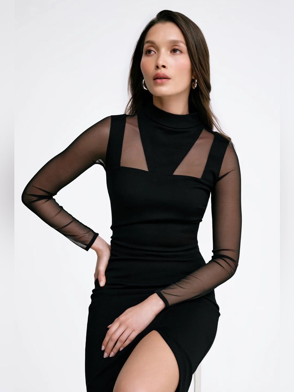 🖤 Marcella Amelia Top Sheer Mesh Ponte Black Medium NWT - THIS SIZE SOLD OUT!